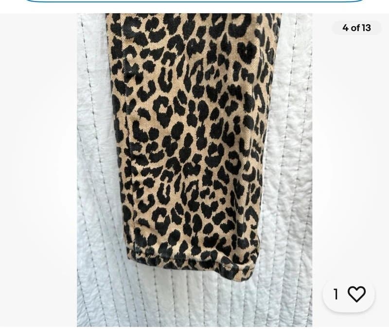 ASOS Asos Luxe Hourglass Jean Leopard Print Straight Leg US 4 Denim