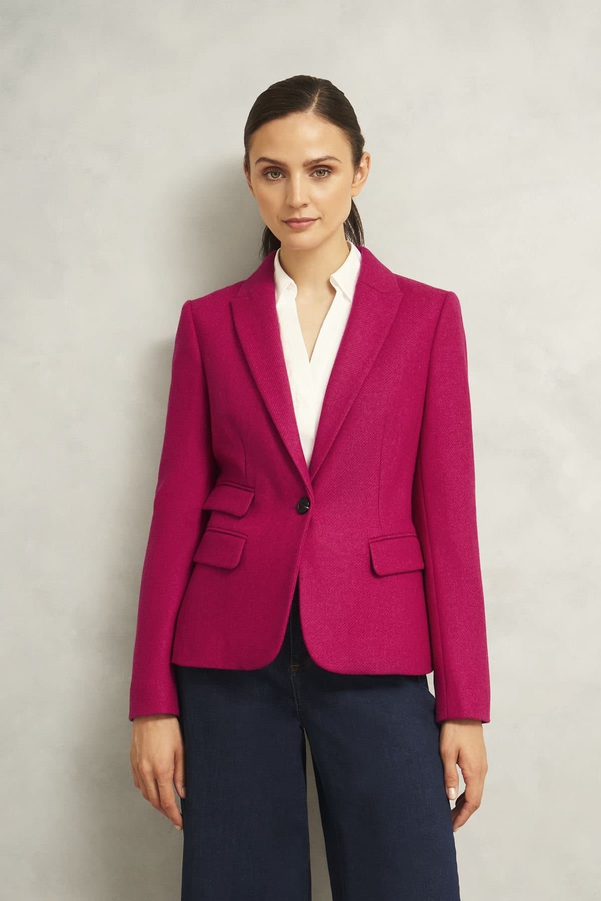 Hobbs London Hobbs London Fuchsia Wool Blazer Jacket