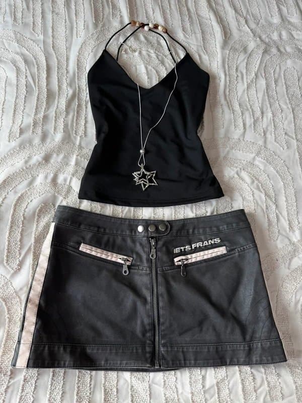 Urban Outfitters Urban outfitters faux leather button zipper detail biker style mini skirt