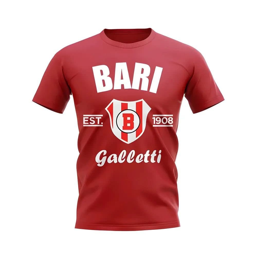 Bari Bari Men's Personalised Established Football T-Shirt in Red
