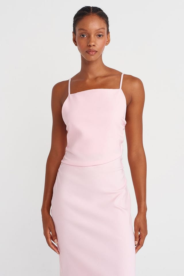 Dilvin Dilvin Women's Sleeveless Bodycon Midi Dress in Light Pink - 3