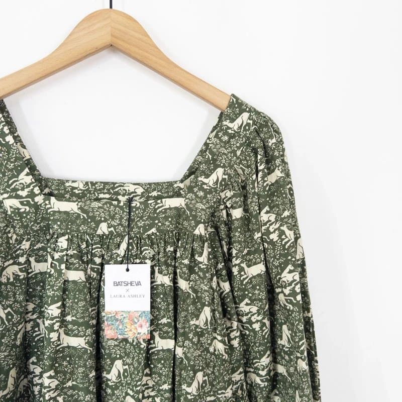 Laura Ashley Batsheva x Laura Ashley Beamaris Dress Size 8 NEW Abercastle Print Green Floral