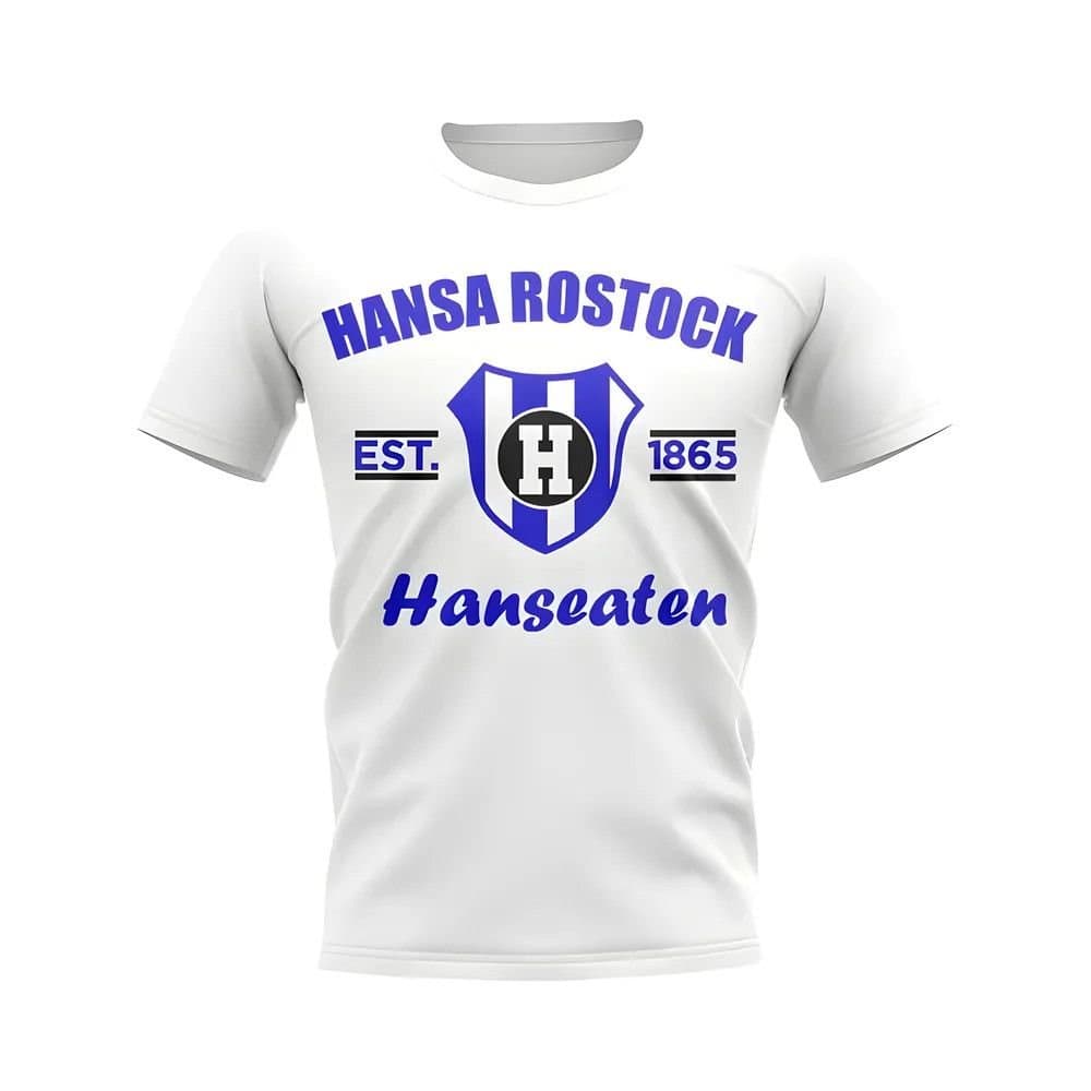 Hansa Rostock Hansa Rostock Men's Mens Established Football T-Shirt White in Blue