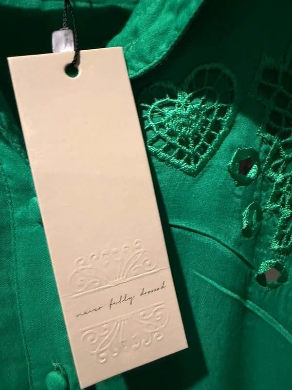 Never Fully Dressed Never Fully Dressed Green Broderie Shirt Dress
