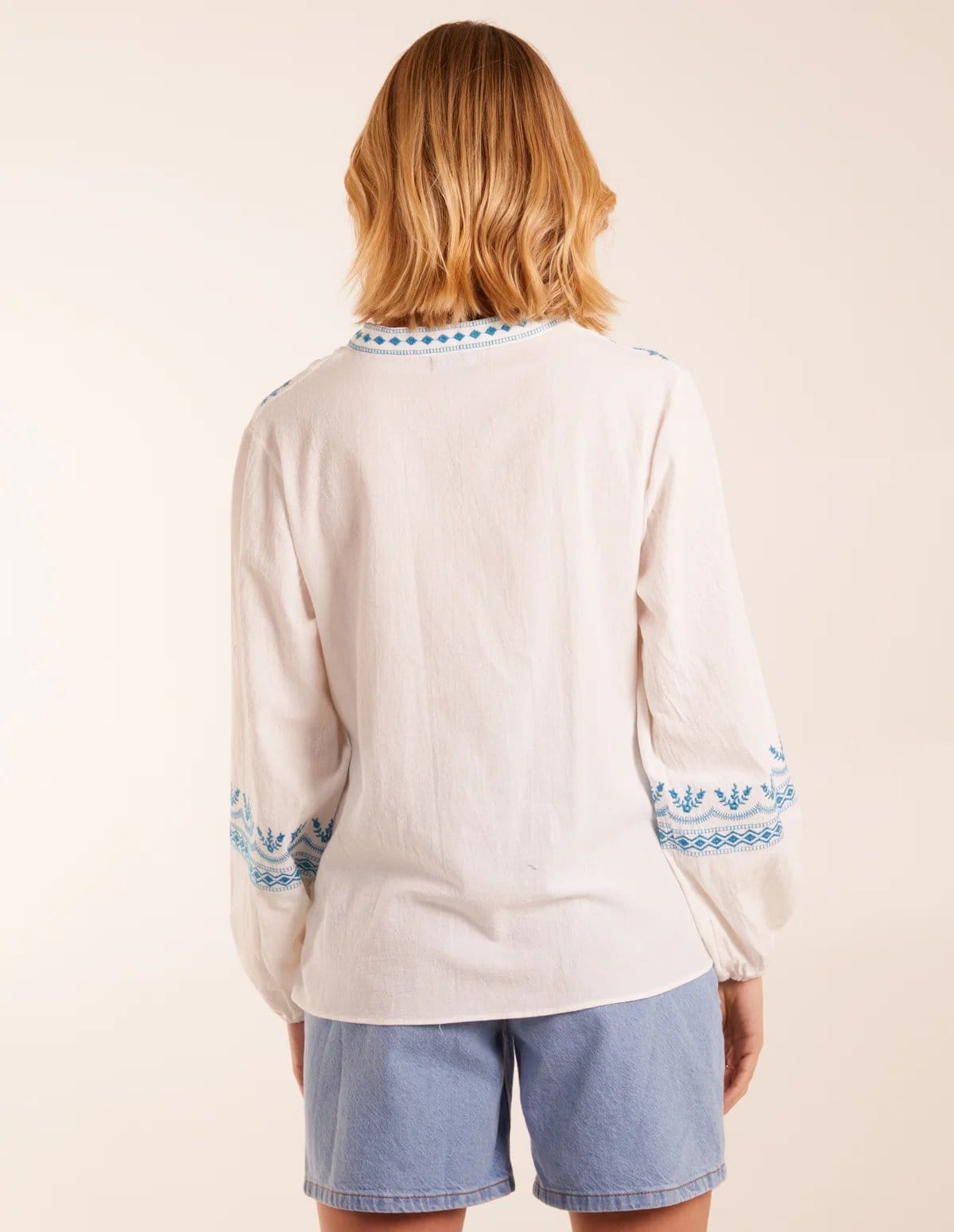 Blue Vanilla Full Sleeve Embroidered Blouse - 4