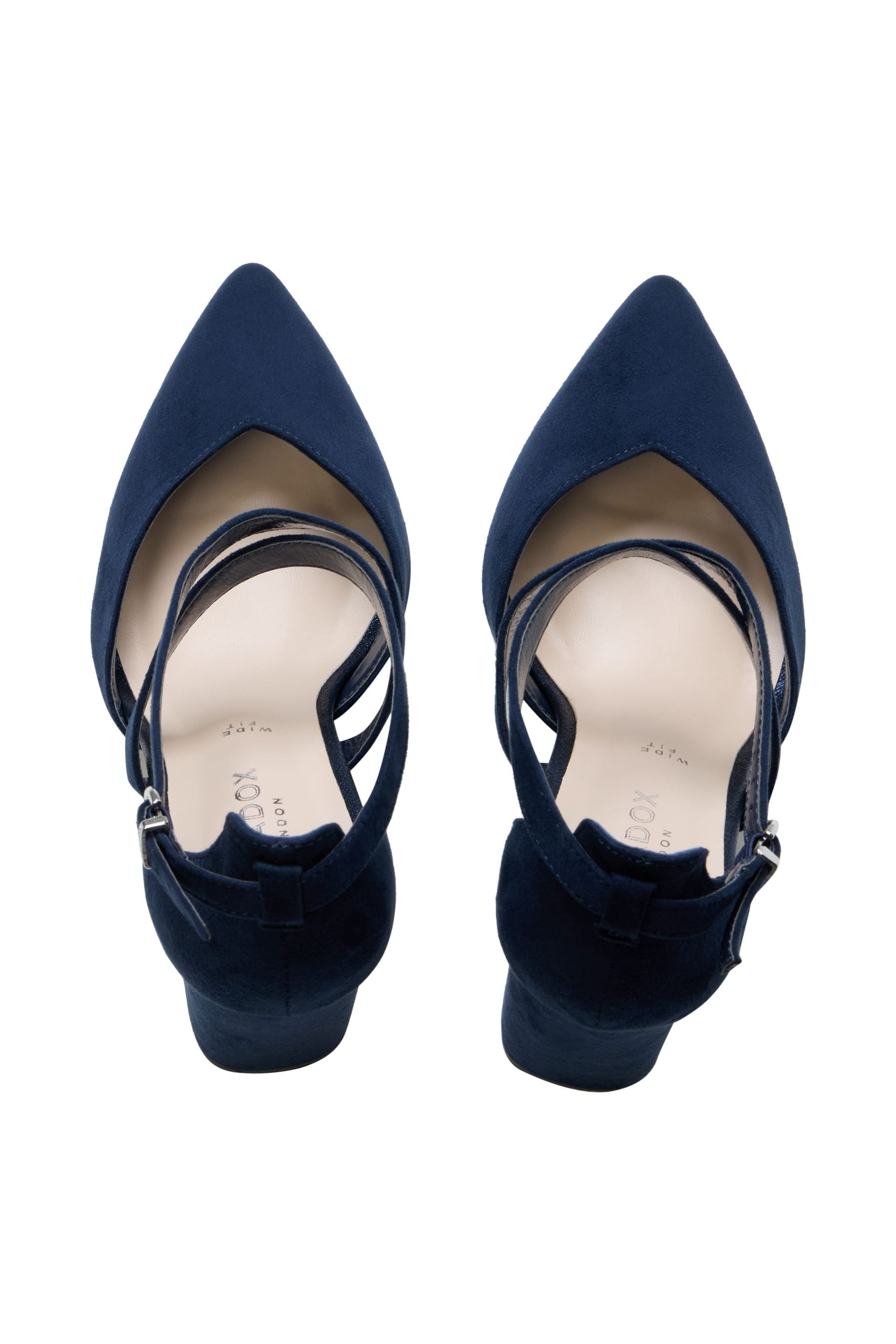 Paradox London Paradox London Women's Gwendolyn' Wide Fit Block Heel Open Court Shoes in Navy - 4