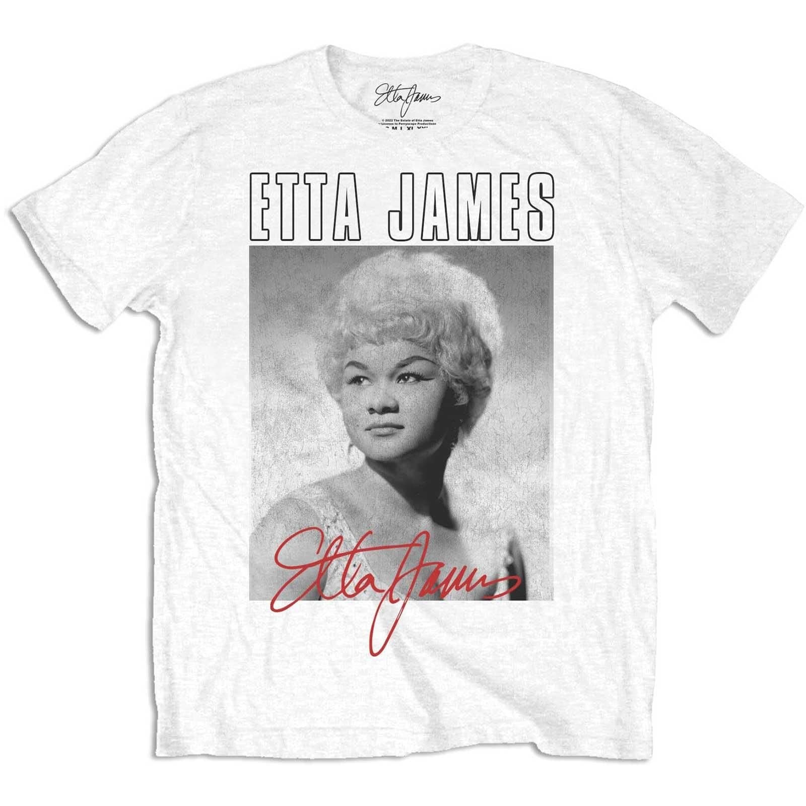 Etta James Etta James Men's Portrait Cotton T-Shirt in White