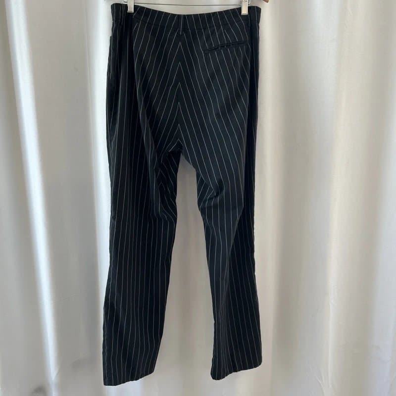 Ralph Lauren Vtg Lauren Ralph Lauren Womens Pants Black 14  Pinstripe Lightweight Preppy