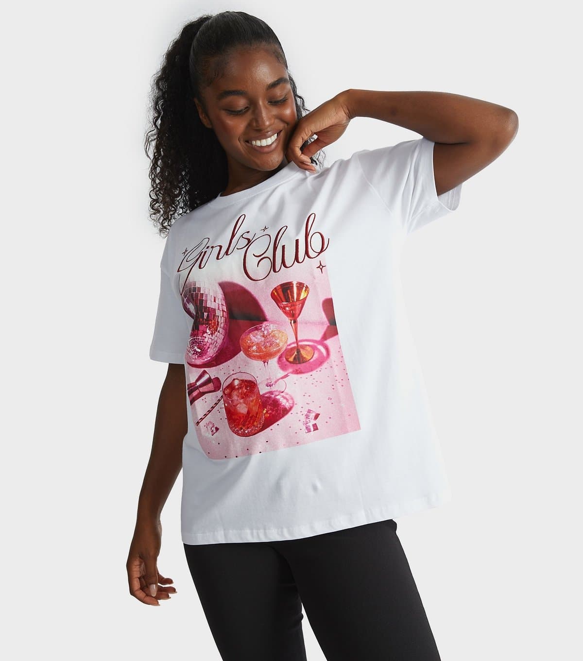 Skinnydip Women's White Girls' Club Print T-Shirt Skinnydip New Look