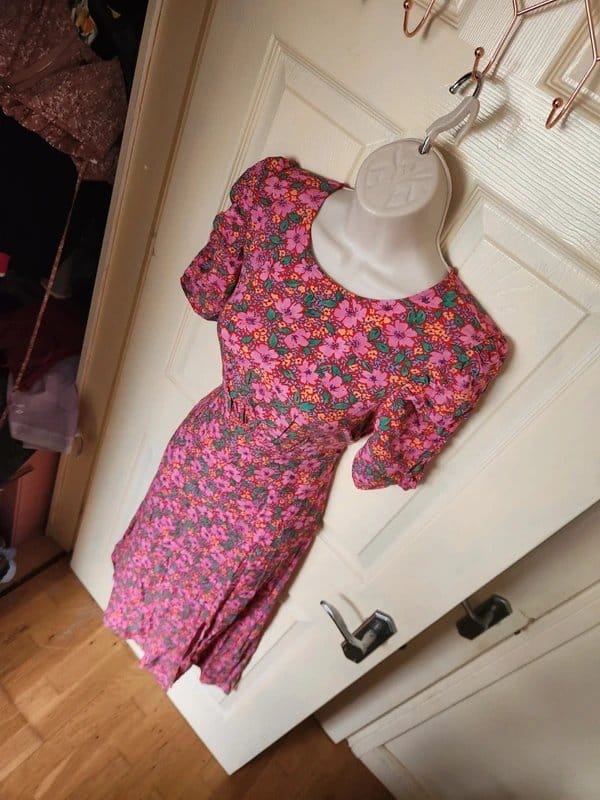 New Look Pink Floral Midi Summer Dress