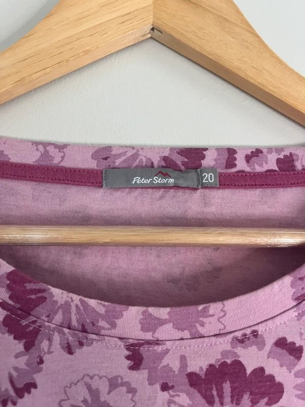 Peter Storm Peter Storm Cotton Pink Floral Tshirt Size 20 Excellent Condition - 1