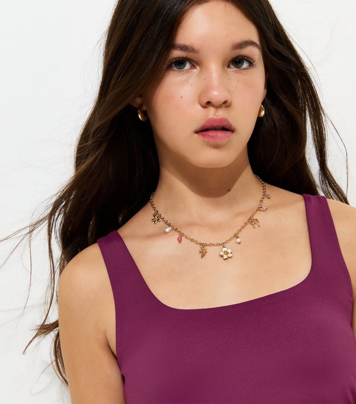 New Look New Look Dark Purple Slinky Jersey Vest Top