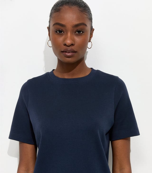 New Look Women's Premium Navy Heavyweight Cotton T-Shirt New Look - 2