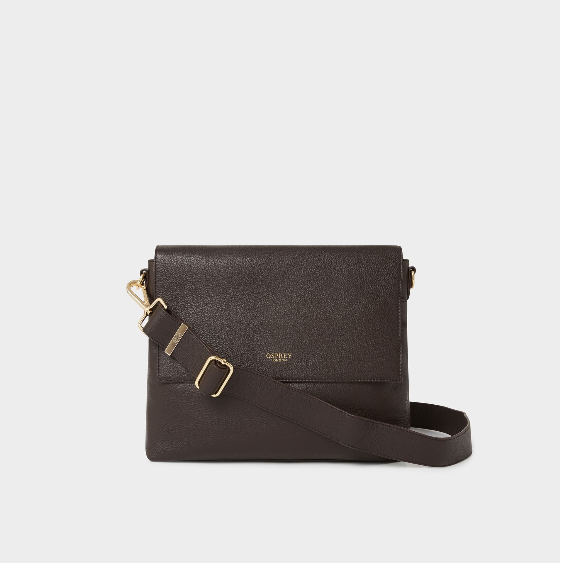 OSPREY LONDON Osprey London Chocolate Leather Crossbody Bag