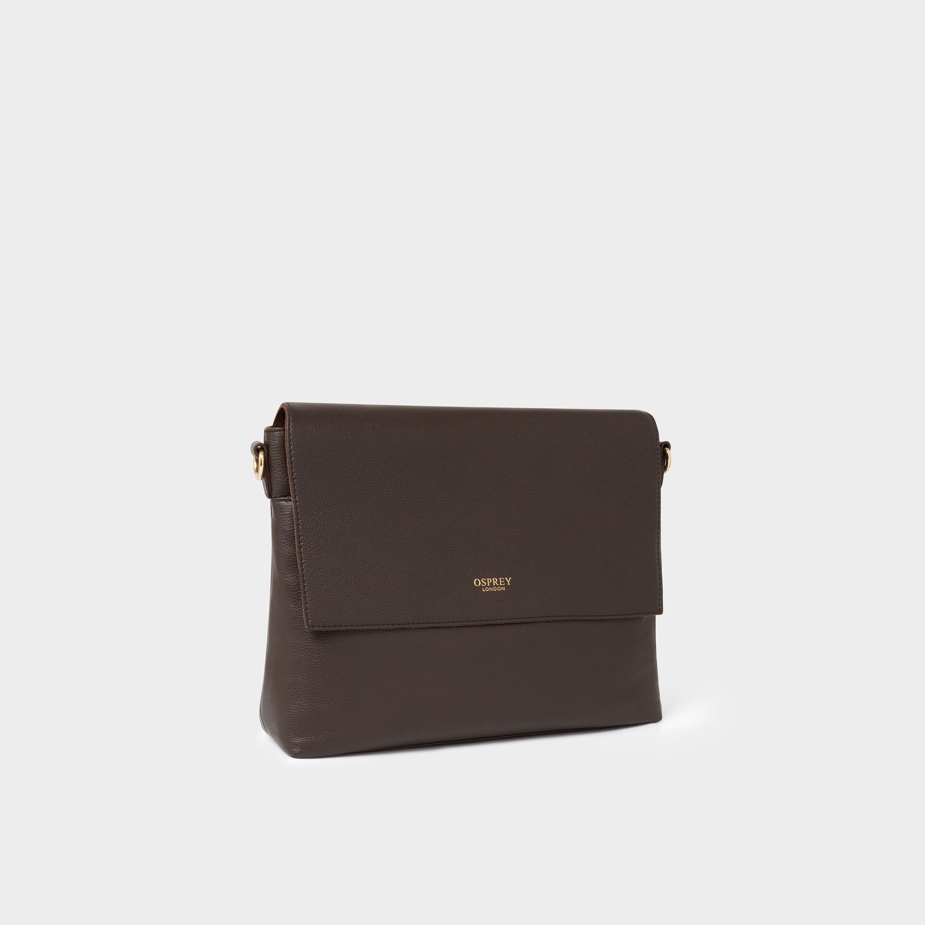 OSPREY LONDON OSPREY LONDON Women's The Runner Leather Crossbody Bag in Chocolate - 3