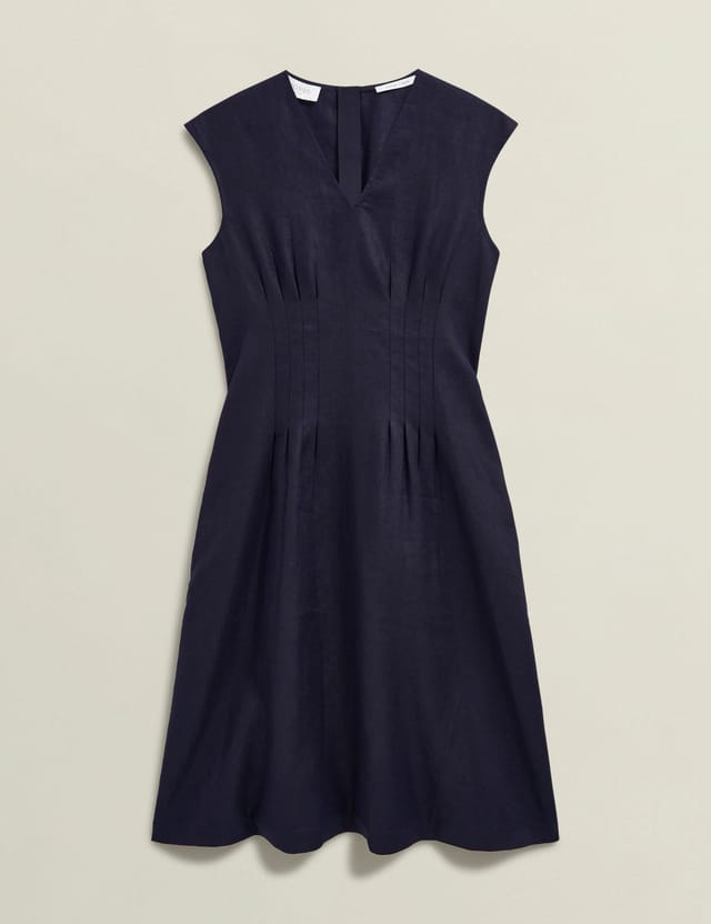 Hobbs London Hobbs London Women's Kayleigh Sleeveless V-Neck Midi Dress in Dark Navy - 2