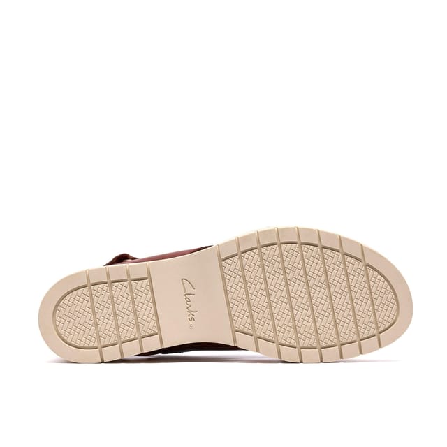 Clarks Clarks Women's Diaz Cross Burnt Orange Leather Wedge Sandals - 3