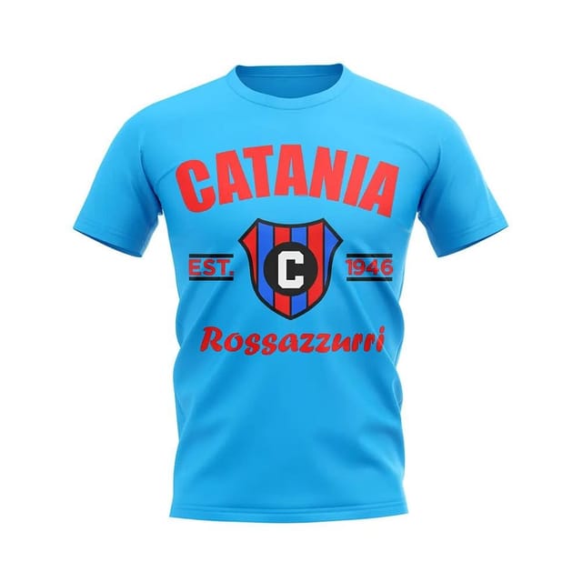 Catania Catania Men's Personalised Established Football T-Shirt Sky Blue in Light Blue - 2