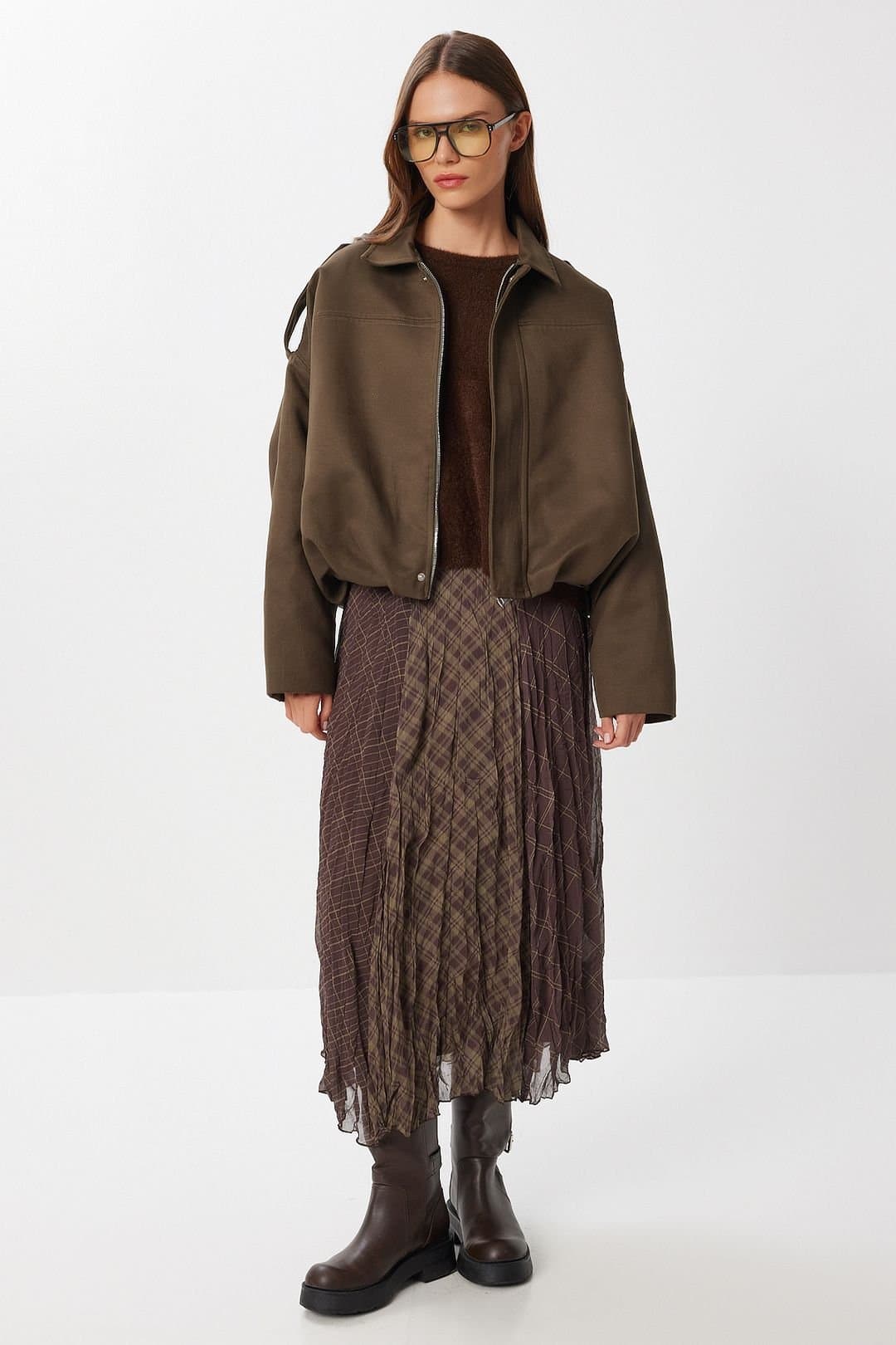 Happiness Istanbul Happiness Istanbul Women's Ethnic Patterned Ruffled Midi Skirt