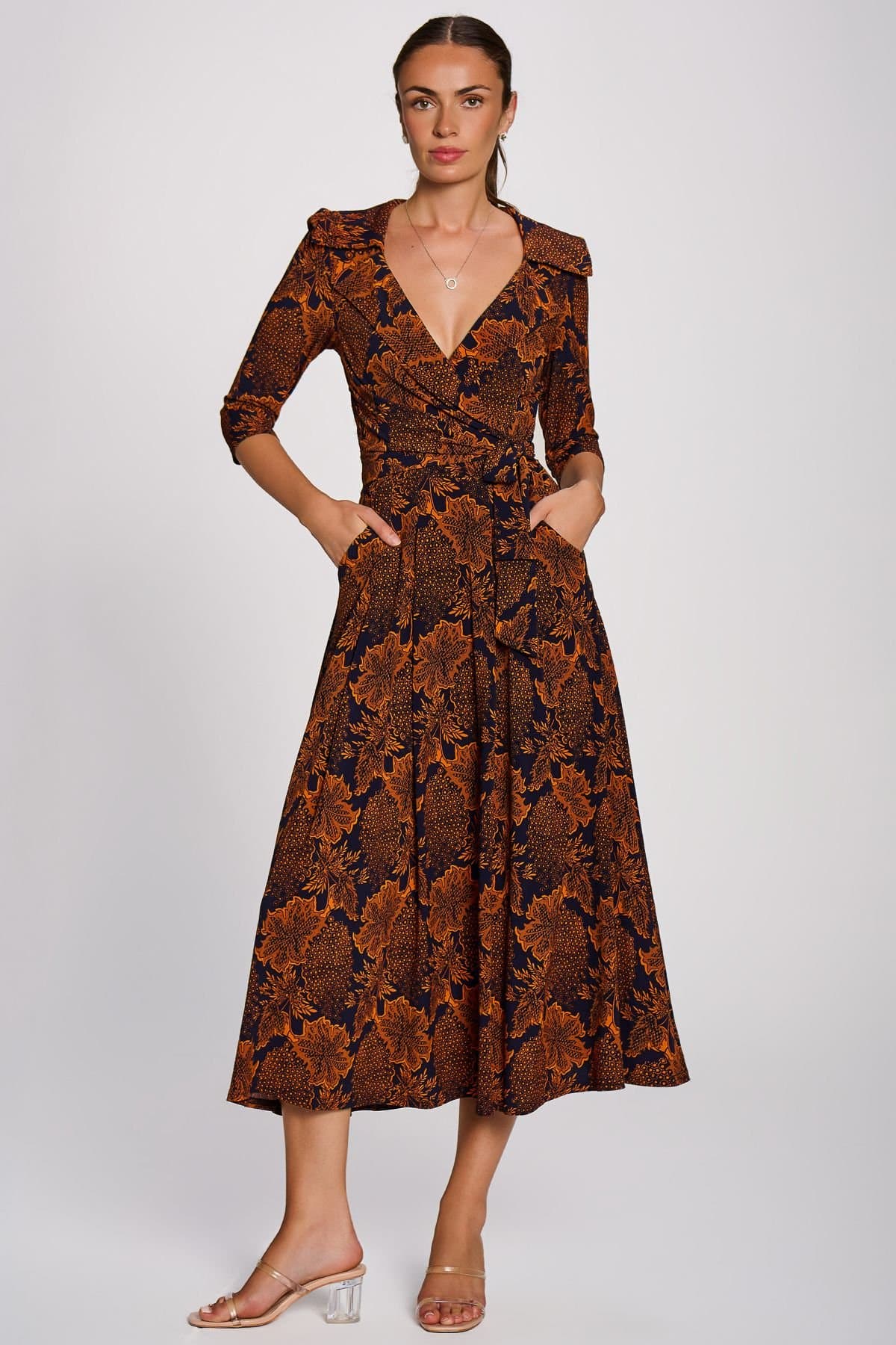 Jolie Moi Jolie Moi Women's Wrap Front Jersey Maxi Dress