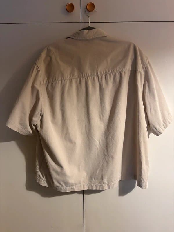 ASOS Design ASOS Design Corduroy Shirt Short Sleeve Boxy Fit Beige