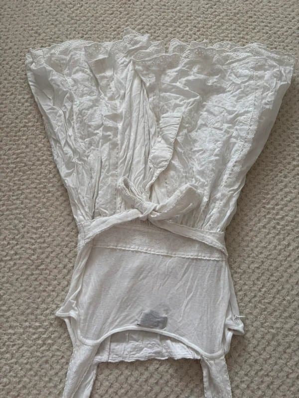 Topshop y2k topshop white broderie anglaise tie back mini dress