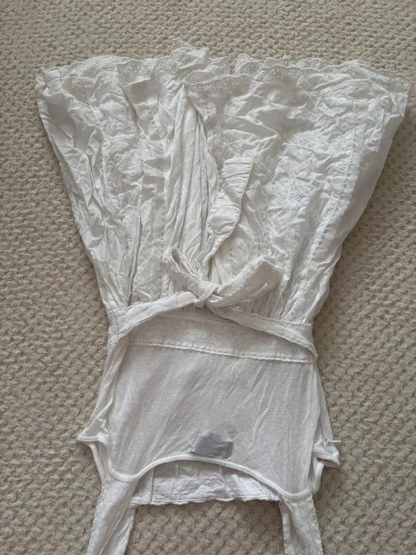 Topshop White Broderie Anglaise Tie Back Mini Dress