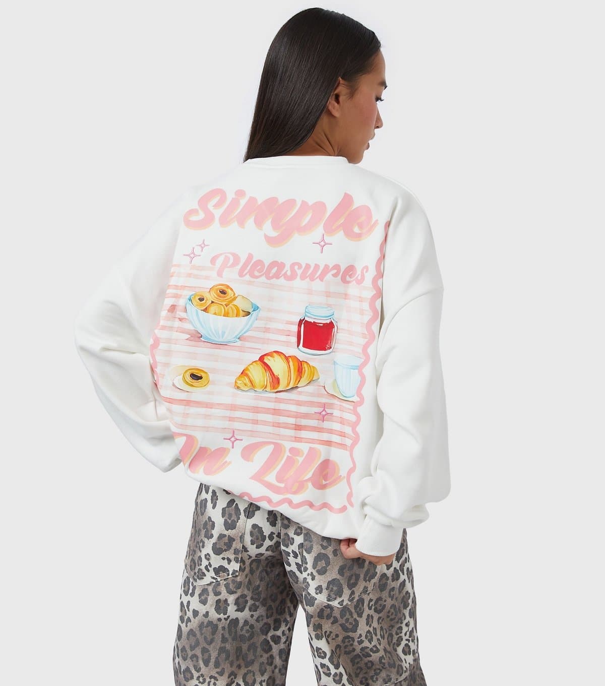 Skinnydip Skinnydip White Graphic Sweatshirt for Women