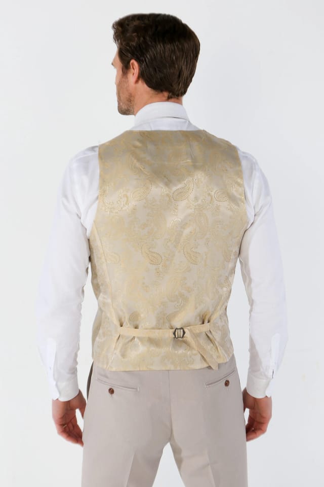 Paul Andrew Paul Andrew Men's Mayfair Birdseye Waistcoat Wedding Prom Attire in Grey - 2
