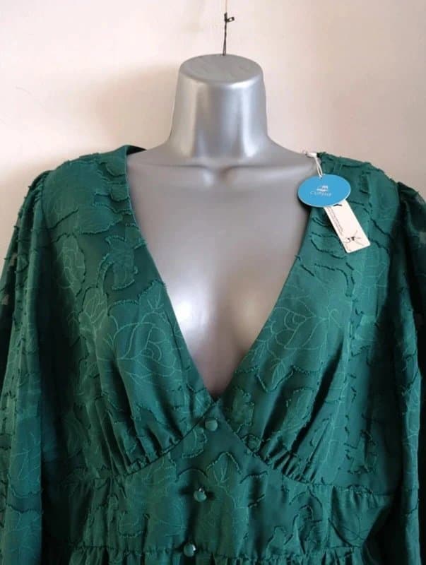 Cupshe Cupshe Emerald Green Textured Mini Dress – Size XL – BNWT
