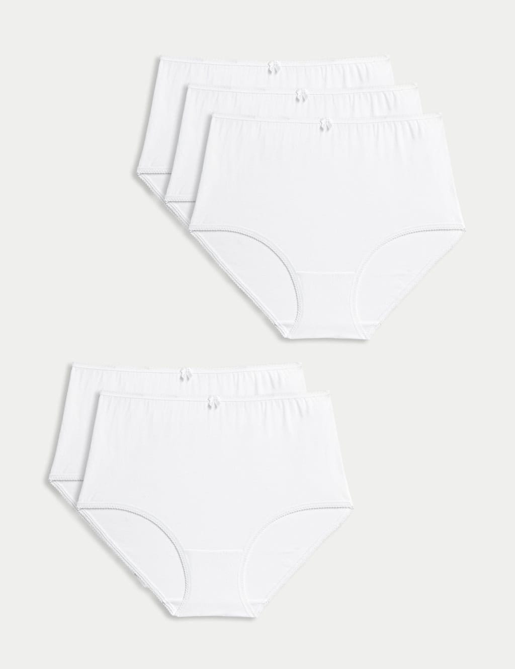 M&S 5pk Cotton Lycra® Full Briefs White