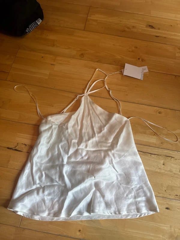 Bershka Bershka white silk top