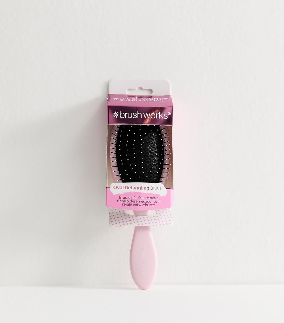 Brushworks Pink Oval Detangling Brush Brushworks New Look