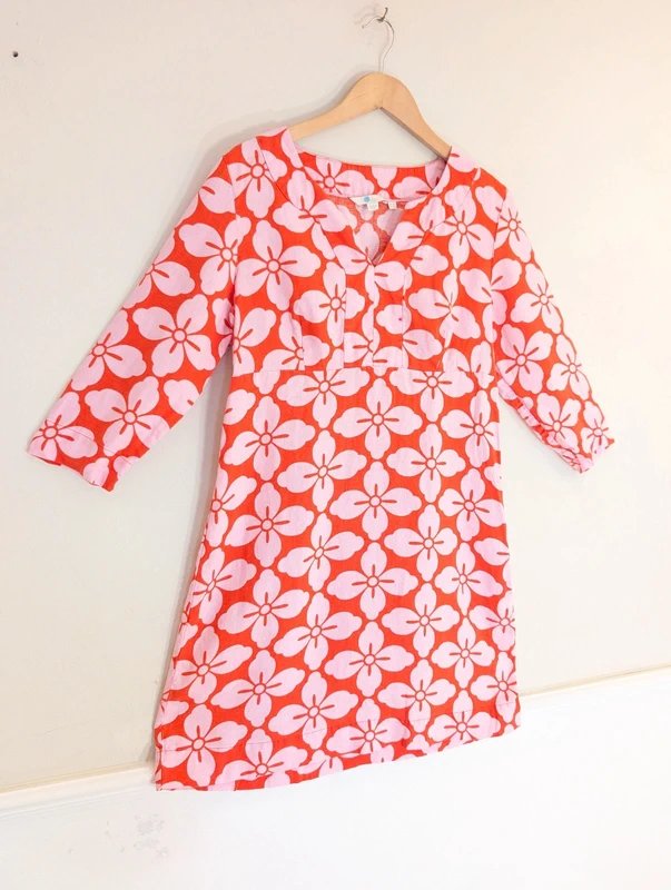 Boden Boden Pure Linen Caroline Tropical Floral Summer Dress - 1