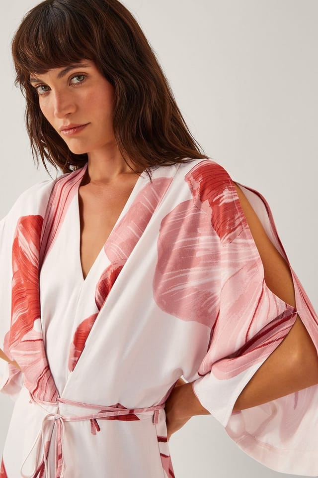 Monsoon Monsoon Women's June Floral Kimono Maxi Dress Ivory - 2