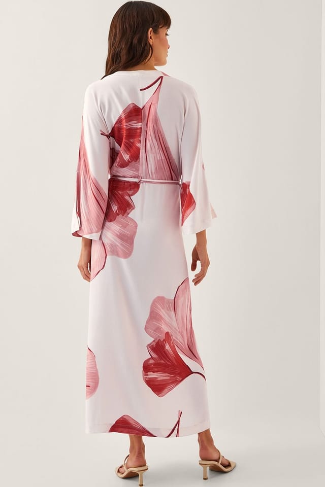 Monsoon Monsoon Women's June Floral Kimono Maxi Dress Ivory - 3