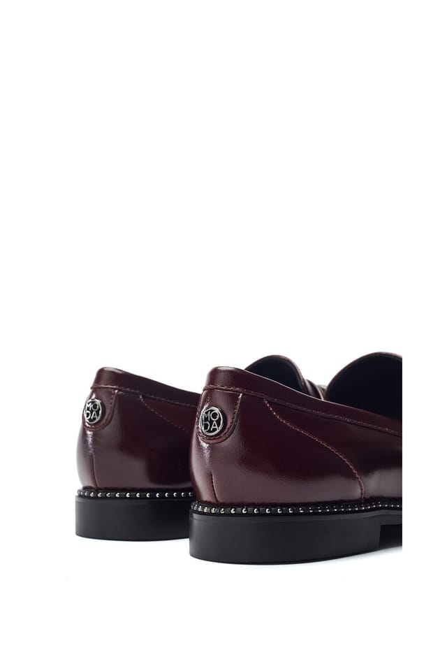 Moda in Pelle Moda In Pelle Women's 'Kinzey' Leather Loafers in Burgundy - 3