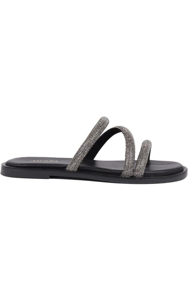 Jones Bootmaker Jones Bootmaker Women's Ghita Calf Leather Sandals in Black - 2