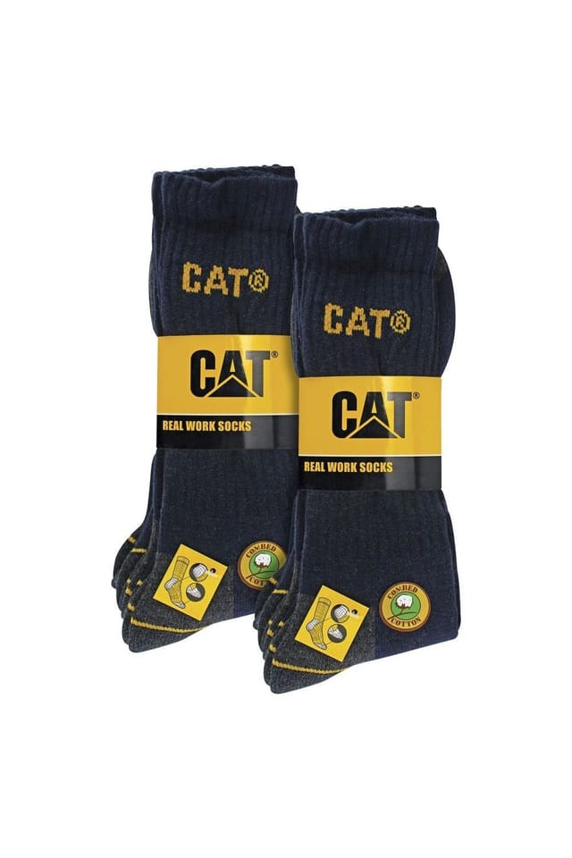 Caterpillar Caterpillar Men's 6 Pack Heavy Duty Work Socks for Steel Toe Boots in Navy - 2