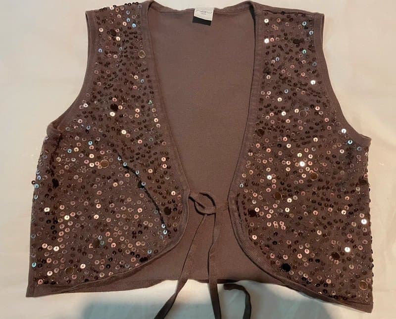 New Look New look brown 12 sleeveless waistcoat sequins