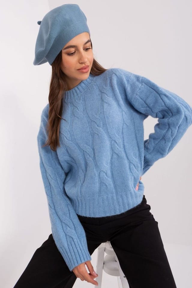 Love Lace Love Lace Women's Classic Felt Beret Hat Warm Stylish Headwear for Everyday Wear in Blue - 2