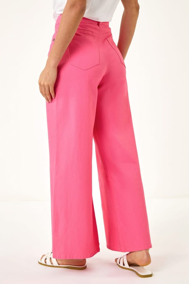Dusk Dusk Women's Wide Leg Jeans in Pink - 3