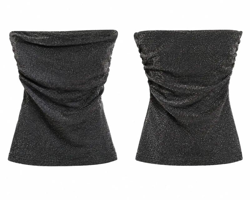 Bershka Bershka Black Sparkly Bandeau Tube Top – Size M