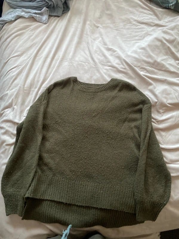 New Look Dark Green & Khaki Crochet Jumper