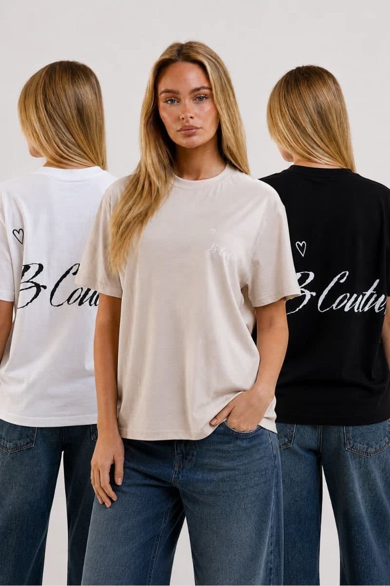 BCouture BCouture Women's 3-Pack Regular Fit Cotton T-Shirts