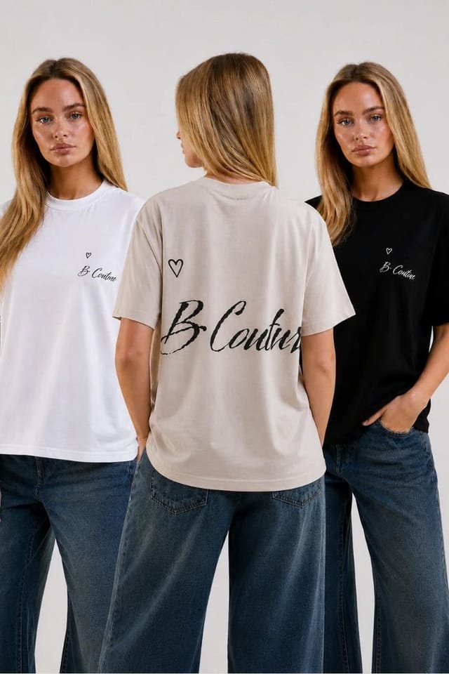 BCouture BCouture Women's 3-Pack Regular Fit Cotton T-Shirts - 2