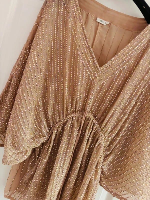 River Island River island plunge statement sequin top dress wedding holiday party 14 same day post