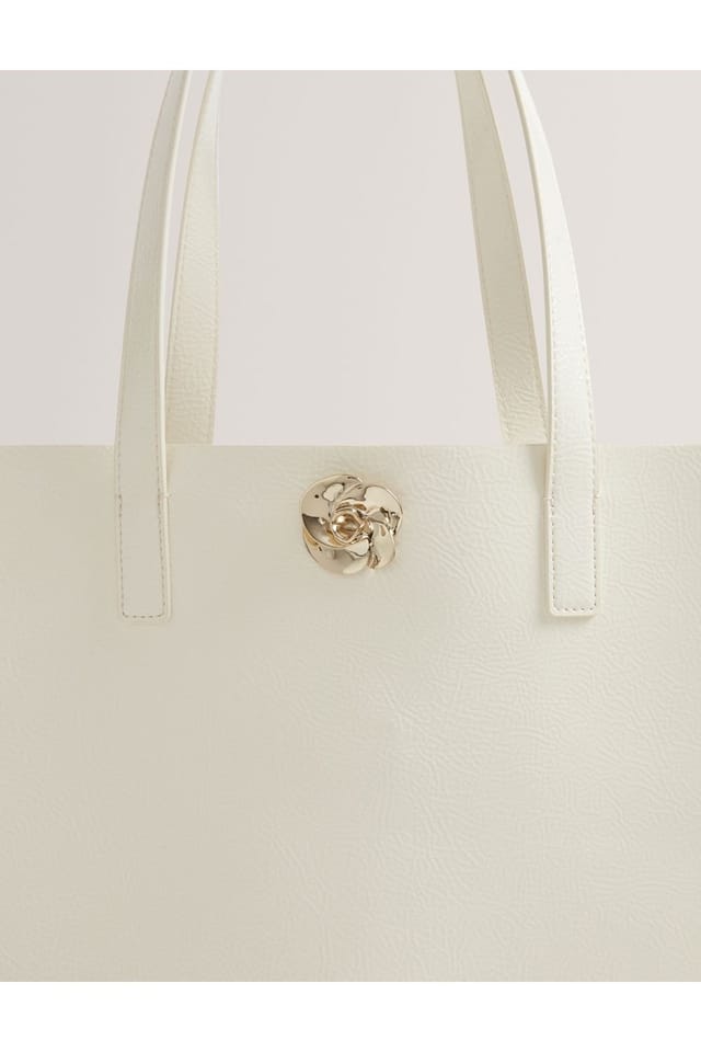 Ted Baker Ted Baker Women's Rose Detail Crinkle Large Tote Bag Ivory - 2