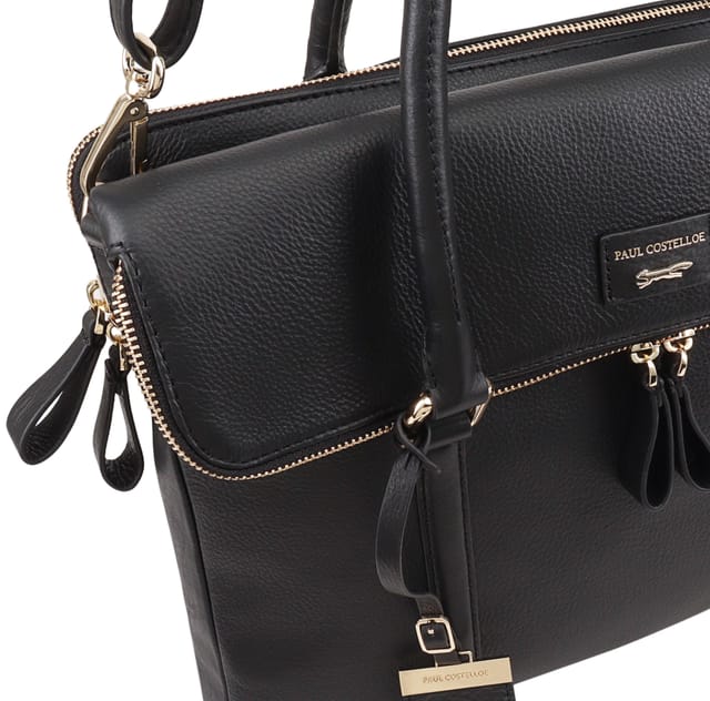 Paul Costelloe Paul Costelloe Women's Lucy Leather Multi Way Bag in Jet Black - 3