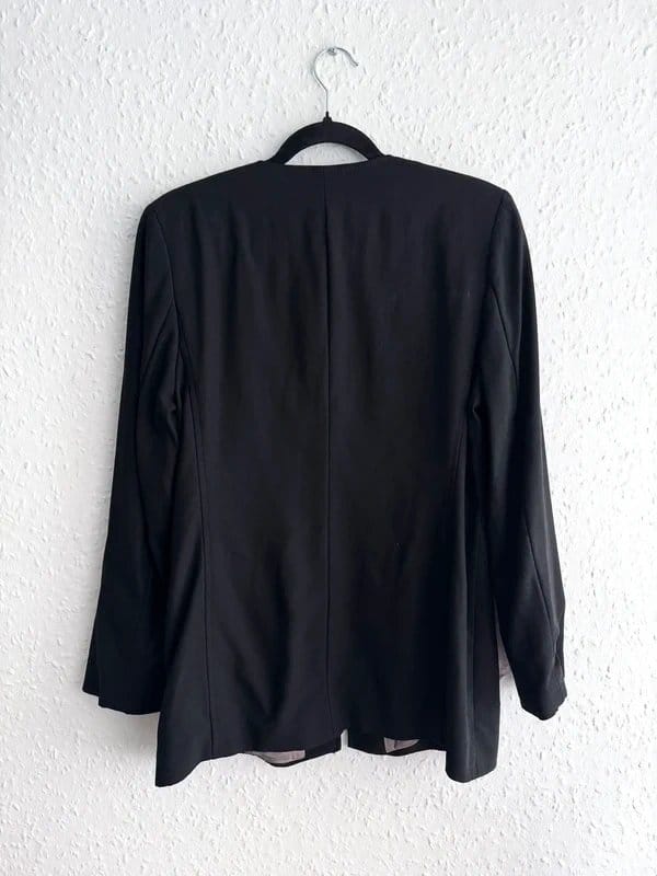 Marks & Spencer Black Wool Blazer - Size 12uk